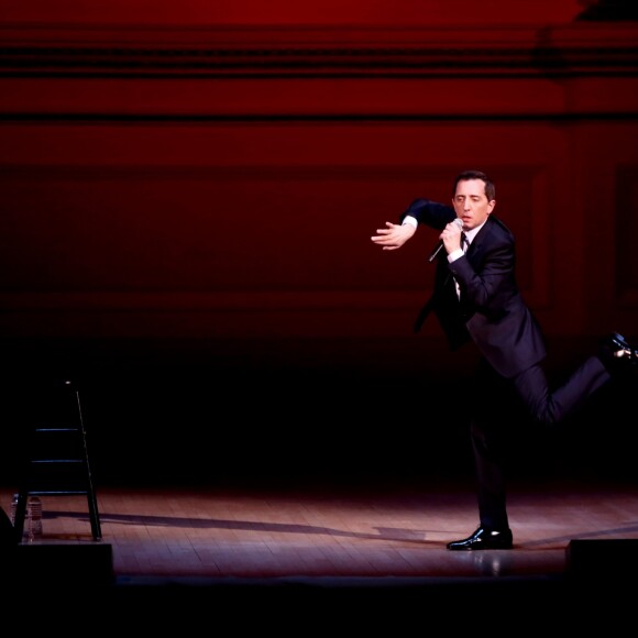 Exclusif - Gad Elmaleh se produit sur la mythique scène du "Carnegie Hall" à New York, avec son spectacle "Oh My Gad", entièrement joué en anglais. New York, le 11 février 2017. © Dominique Jacovides/Bestimage