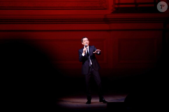 Exclusif - Gad Elmaleh se produit sur la mythique scène du "Carnegie Hall" à New York, avec son spectacle "Oh My Gad", entièrement joué en anglais. New York, le 11 février 2017. © Dominique Jacovides/Bestimage