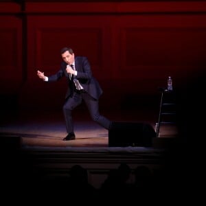 Exclusif - Gad Elmaleh se produit sur la mythique scène du "Carnegie Hall" à New York, avec son spectacle "Oh My Gad", entièrement joué en anglais. New York, le 11 février 2017. © Dominique Jacovides/Bestimage