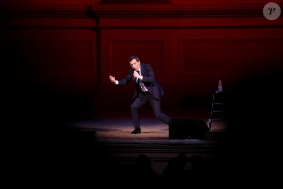 Exclusif - Gad Elmaleh se produit sur la mythique scène du "Carnegie Hall" à New York, avec son spectacle "Oh My Gad", entièrement joué en anglais. New York, le 11 février 2017. © Dominique Jacovides/Bestimage