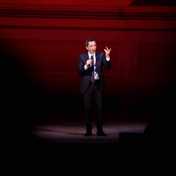 Exclusif - Gad Elmaleh se produit sur la mythique scène du "Carnegie Hall" à New York, avec son spectacle "Oh My Gad", entièrement joué en anglais. New York, le 11 février 2017. © Dominique Jacovides/Bestimage