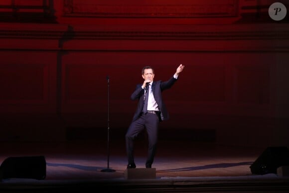 Exclusif - Gad Elmaleh se produit sur la mythique scène du "Carnegie Hall" à New York, avec son spectacle "Oh My Gad", entièrement joué en anglais. New York, le 11 février 2017. © Dominique Jacovides/Bestimage