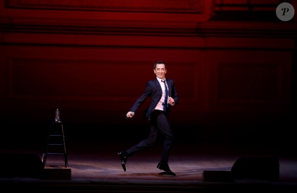 Exclusif - Gad Elmaleh se produit sur la mythique scène du "Carnegie Hall" à New York, avec son spectacle "Oh My Gad", entièrement joué en anglais. New York, le 11 février 2017. © Dominique Jacovides/Bestimage