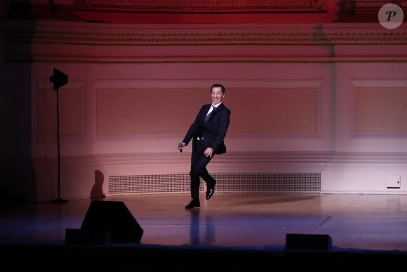 Exclusif - Gad Elmaleh se produit sur la mythique scène du "Carnegie Hall" à New York, avec son spectacle "Oh My Gad", entièrement joué en anglais. New York, le 11 février 2017. © Dominique Jacovides/Bestimage