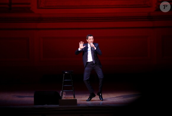 Exclusif - Gad Elmaleh se produit sur la mythique scène du "Carnegie Hall" à New York, avec son spectacle "Oh My Gad", entièrement joué en anglais. New York, le 11 février 2017. © Dominique Jacovides/Bestimage