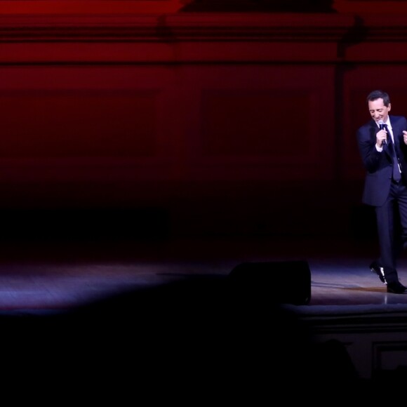 Exclusif - Gad Elmaleh se produit sur la mythique scène du "Carnegie Hall" à New York, avec son spectacle "Oh My Gad", entièrement joué en anglais. New York, le 11 février 2017. © Dominique Jacovides/Bestimage