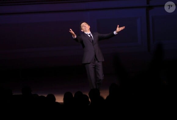 Exclusif - Gad Elmaleh se produit sur la mythique scène du "Carnegie Hall" à New York, avec son spectacle "Oh My Gad", entièrement joué en anglais. New York, le 11 février 2017. © Dominique Jacovides/Bestimage