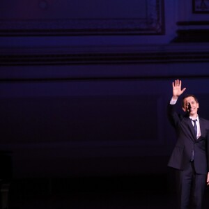 Exclusif - Gad Elmaleh se produit sur la mythique scène du "Carnegie Hall" à New York, avec son spectacle "Oh My Gad", entièrement joué en anglais. New York, le 11 février 2017. © Dominique Jacovides/Bestimage