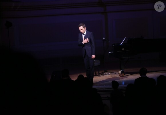 Exclusif - Gad Elmaleh se produit sur la mythique scène du "Carnegie Hall" à New York, avec son spectacle "Oh My Gad", entièrement joué en anglais. New York, le 11 février 2017. © Dominique Jacovides/Bestimage