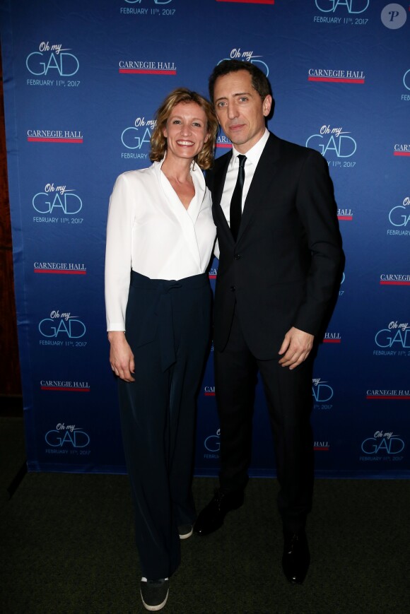 Exclusif - Alexandra Lamy et Gad Elmaleh lors du photocall du spectacle de Gad Elmaleh "Oh My Gad" au "Carnegie Hall" à New York, le 11 février 2017. © Dominique Jacovides/Bestimage