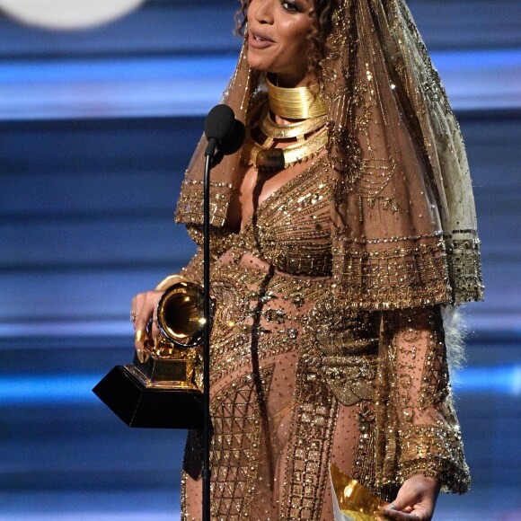 Beyonce lors de la 59e cérémonie des Grammy Awards, au Staples center de Los Angeles, le 12 février 2017.