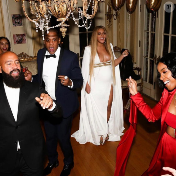Beyoncé, Jay Z, Kelly Rowland après la cérémonie des Grammy Awards, à Los Angeles, le 12 février 2017.