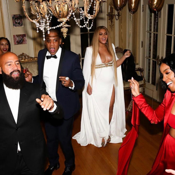 Beyoncé, Jay Z, Kelly Rowland après la cérémonie des Grammy Awards, à Los Angeles, le 12 février 2017.