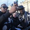 Mokobé et Lilian Thuram - Manifestation en marge de l'affaire Théo : 2 300 personnes ont manifesté à Paris pour dénoncer "les violences policières" place de la république le 18 février 2017. © Lionel Urman / Bestimage