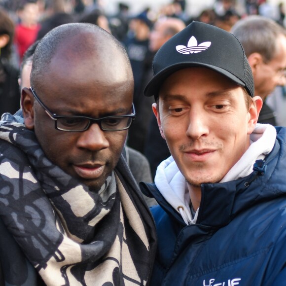Lilian Thuram - Manifestation en marge de l'affaire Théo : 2 300 personnes ont manifesté à Paris pour dénoncer "les violences policières" place de la république le 18 février 2017. © Lionel Urman / Bestimage