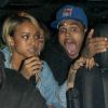 Chris Brown et sa petite amie Karrueche Tran en voiture à Los Angeles, le 4 mai 2012.