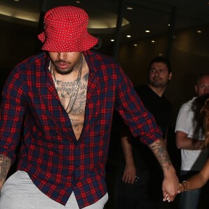 Chris Brown et sa petite amie Karrueche Tran au club Bootsy Bellows, Los Angeles le 15 juillet 2014.
