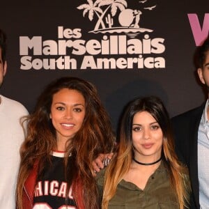 Mathieu Lacroix, Jessica Errero (Jessy), Manon et Xavier - Soirée de lancement de la nouvelle émission de télé-réalité "Les Marseillais South America" au cinéma Gaumont Marignan à Paris, le 21 février 2017. © Veeren/Bestimage