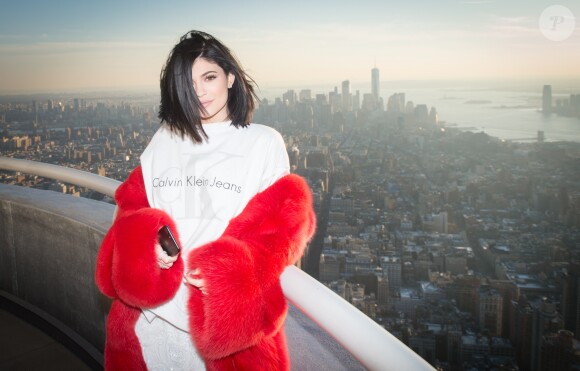 Kylie Jenner et son compagnon Tyga visitent l'Empire State Building pour la Saint Valentin à New York, le 14 février 2017