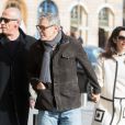George Clooney et sa femme Amal Alamuddin enceinte (tenue William Vintage) arrivent au Ritz à Paris. Le 25 février 2017