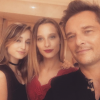 David Hallyday entouré de ses filles Ilona et Emma (septembre 2016).