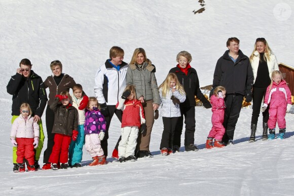 La famille royale des Pays-Bas au ski à Lech am Arlberg le 19 février 2011.