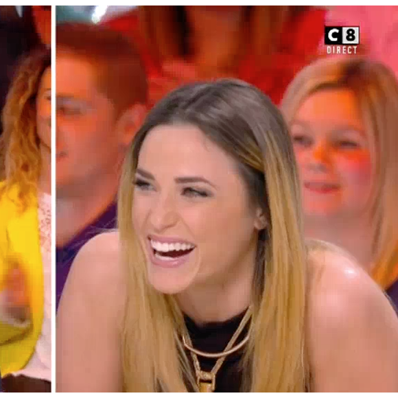 Capucine Anav craque pour le fils d'un célèbre humoriste ce qui fait beaucoup rire ses collègues. "Il en pense quoi Camille ?", le 27 février 2017, sur C8.