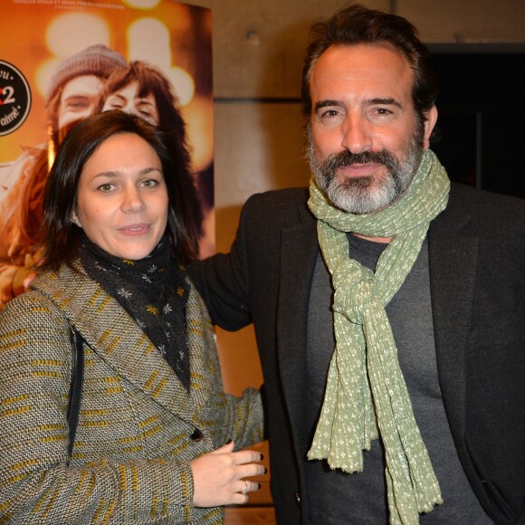 Jean Dujardin et sa compagne Nathalie Péchalat - Avant première du film "Monsieur & Madame Adelman" cinéma MK2 Bibliothèque à Paris, le 27 février 2017. © Veeren/Bestimage