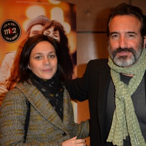 Jean Dujardin et sa compagne Nathalie Péchalat - Avant première du film "Monsieur & Madame Adelman" cinéma MK2 Bibliothèque à Paris, le 27 février 2017. © Veeren/Bestimage