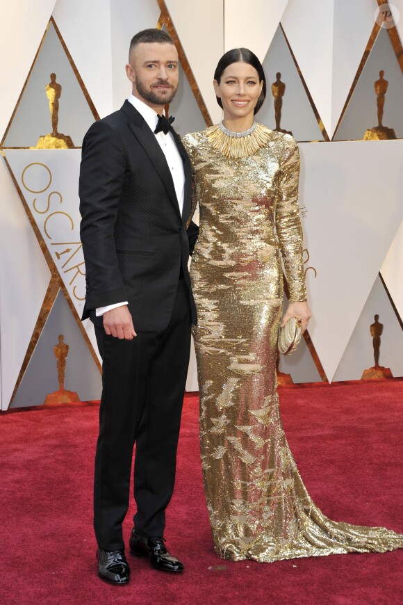 Justin Timberlake et sa femme Jessica Biel lors de la 89ème cérémonie des Oscars au Hollywood & Highland Center à Hollywood, le 26 février 2017. © Future-Image via ZUMA Press/Bestimage