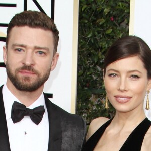 Jessica Biel et son mari Justin Timberlake à la 74ème cérémonie annuelle des Golden Globe Awards à Beverly Hills. Le 8 janvier 2017