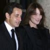 Nicolas Sarkozy et sa femme Carla Bruni-Sarkozy au palais de l'Elysée le 10 novembre 2008