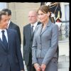 Nicolas Sarkozy et sa femme Carla Bruni-Sarkozy au palais de l'Elysée le 12 septembre 2008