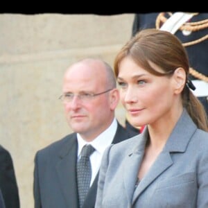 Nicolas Sarkozy et sa femme Carla Bruni-Sarkozy au palais de l'Elysée le 12 septembre 2008