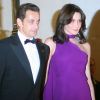 Nicolas Sarkozy et sa femme Carla Bruni-Sarkozy au palais de l'Elysée le 10 mars 2008