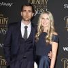 Matthew Lewis et sa fiancée Angela Jones - Avant-première de La Belle et la Bête au théâtre El Capitan à Hollywood, le 2 mars 2017
