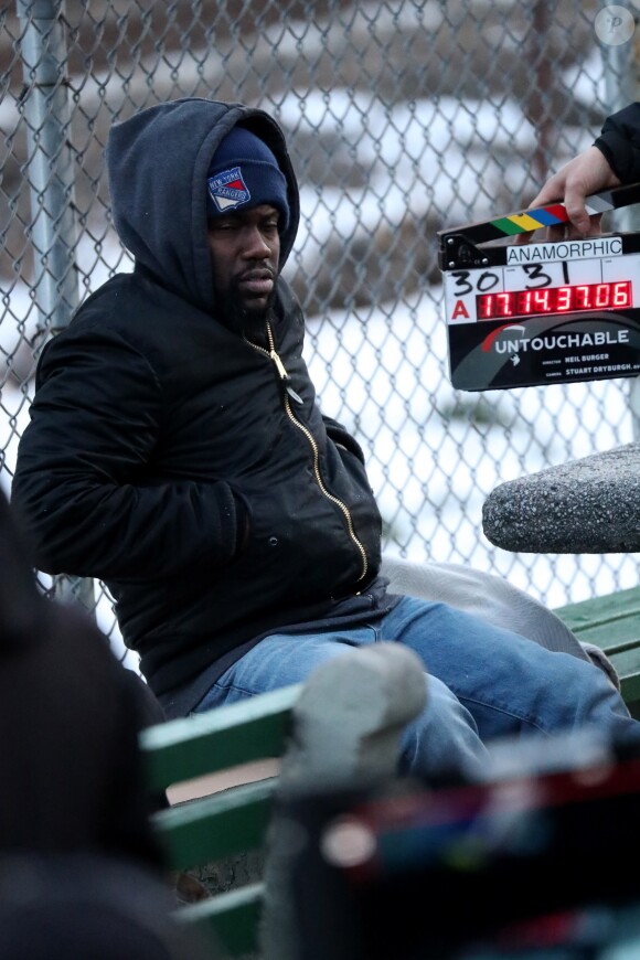 Kevin Hart sur le tournage du film "Untouchable" dans le Bronx à New York City, New York, Etats-Unis, le 13 février 2017.