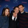 Exclusif - Gad Elmaleh avec son frère Arié Elmaleh et sa compagne Barbara Schulz lors du photocall du spectacle de Gad Elmaleh "Oh My Gad" au "Carnegie Hall" à New York, le 11 février 2017. © Dominique Jacovides/Bestimage