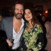 Frédéric Beigbeder et sa femme Lara Micheli ( Ils viennent tout juste d' être parents d' une petite fille prénommée Oona )- Le Prix de Flore 2015 décerné à Jean-Noël Orengo au café Flore Paris, le 10 novembre 2015 © Philippe Baldini / Bestimage
