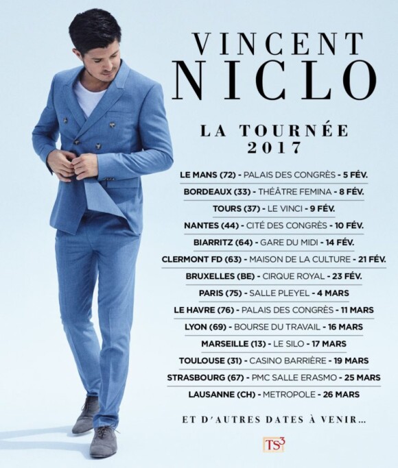 Vincent Niclo en concert dans toute la France, en 2017
