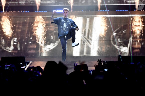 Justin Bieber en concert à Cracovie en Pologne. Novembre 2016.