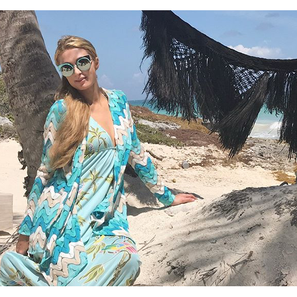 Paris Hilton en vacances à Tulum - Photo publiée sur Instagram le 12 mars 2017