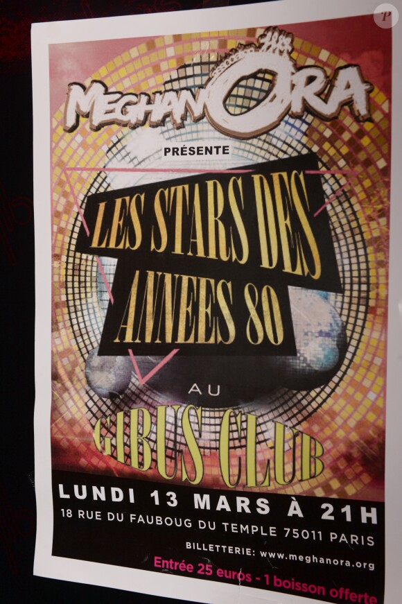 Exclusif - Illustration - Soirée "Les Stars des années 80" au profit de l'association Meghanora au Gibus à Paris, le 13 mars 2017.