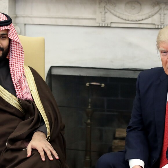 U.S. President Donald Trump (R) meets with Mohammed bin Salman, Deputy Crown Prince and Minister of Defense of the Kingdom of Saudi Arabia, in the Oval Office at the White House, March 14, 2017 in Washington, DC. Pool photo by Mark Wilson/UPI14/03/2017 - WASHINGTON