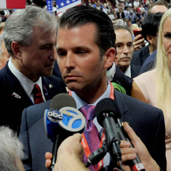 Les parents de Donald Trump III - Donald Trump Jr. et sa femme Vanessa Trump lors de la 2ème jour de la convention républicaine à Cleveland, le 19 juillet 2016.