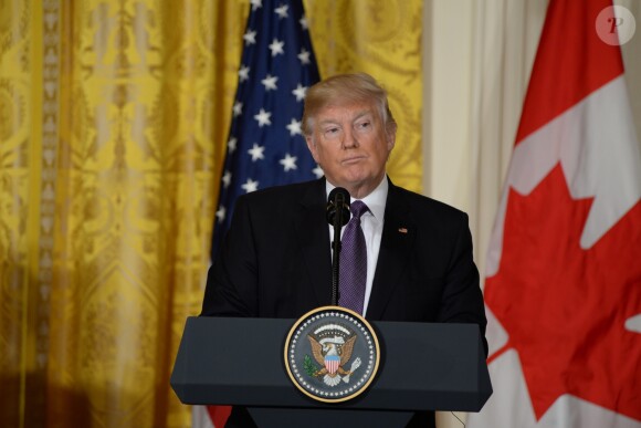 Donald Trump - Le président des États-Unis, Donald Trump reçoit le premier ministre du Canada, Justin Trudeau à la Maison-Blanche à Washington, The District, Etats-Unis, le 13 février 2017.
