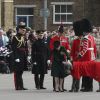 Le prince William et la duchesse Catherine de Cambridge assistaient à la parade de la Saint-Patrick aux Cavalry Barracks du régiment des Irish Guards à Hounslow, dans l'ouest de Londres, le 17 mars 2017.