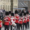 Le prince William et la duchesse Catherine de Cambridge assistaient à la parade de la Saint-Patrick aux Cavalry Barracks du régiment des Irish Guards à Hounslow, dans l'ouest de Londres, le 17 mars 2017.