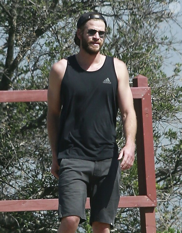 Exclusif - Miley Cyrus et son fiancé Liam Hemsworth sont allés se balader en amoureux sur les hauteurs de Los Angeles, le 16 mars 2017 