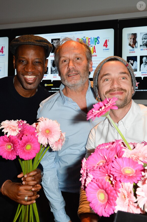 Abd al Malik, Hippolyte Girardot et Guillaume Gouix lors du lancement du 18ème Printemps du Cinéma au cinéma Pathé Beaugrenelle à Paris, France, le 19 mars 2017. © Coadic Guirec/bestimage